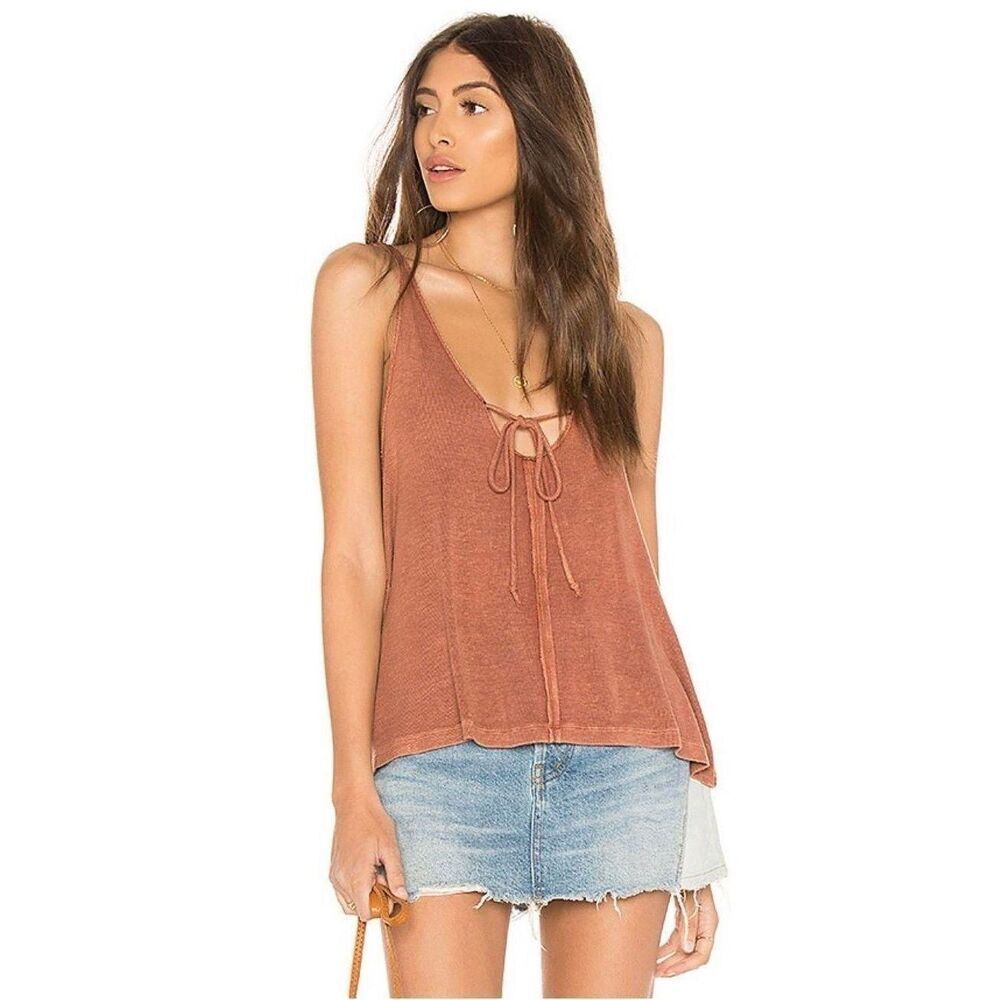 FREE PEOPLE - SCARLETT TANK IN CEDAR SIZE M